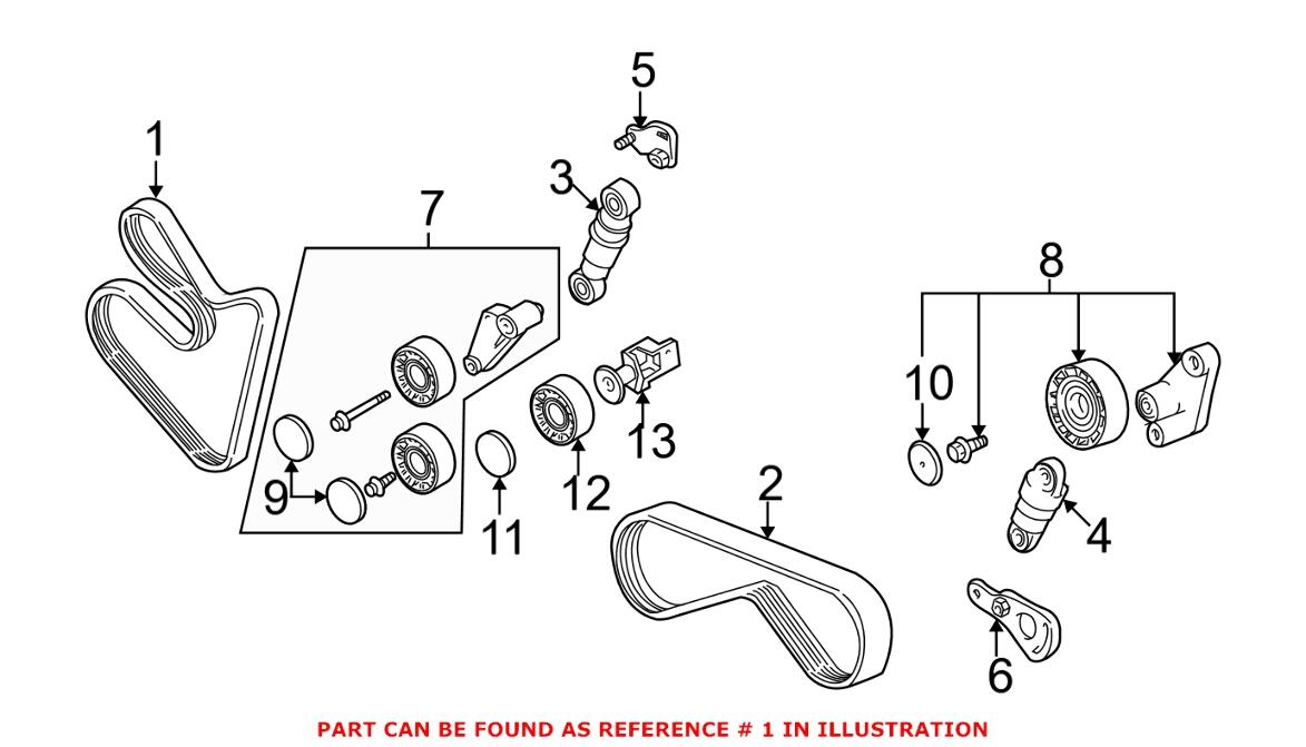 BMW Accessory Drive Belt (7K 1623) 11287636369